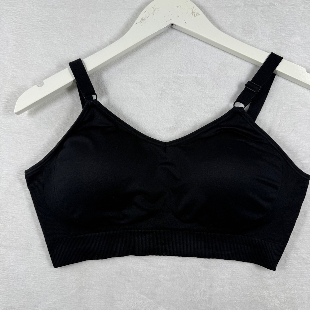 Underoutfit Style 454 Black Comfort Shaping Wireless Bra Large Adjustable Straps